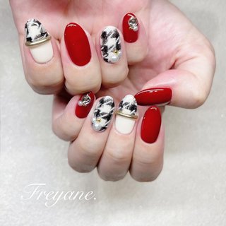 人気順｜千鳥柄(千鳥格子)/＃赤ネイルのネイルデザイン｜ネイルブック 