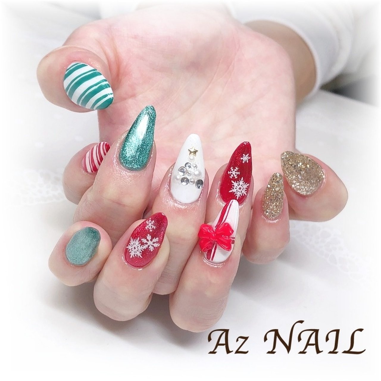 冬 クリスマス パーティー デート ハンド Az Nail ゆき のネイルデザイン No ネイルブック