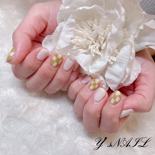 お好きなデザインネイル💅 
#ジェルネイル #ネイルデザイン #シンプルネイル #市松模様 #からし色 #個性派ネイル #チェックネイル #ミルクカラー #秋冬ネイルデザイン #秋冬ネイル #大人可愛いネイル #おしゃれネイル #お似合い #ありがとうございました #nail #nailart #naildesign #naillove⁡ #秋 #冬 #ハンド #ジェルネイル #お客様 #𝚈′𝚜𝙽𝙰𝙸𝙻 #ネイルブック