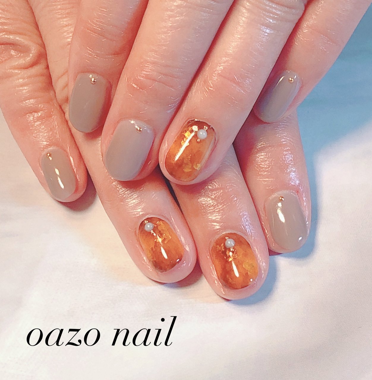 秋 冬 ハンド べっ甲 ショート Oazonailのネイルデザイン No ネイルブック