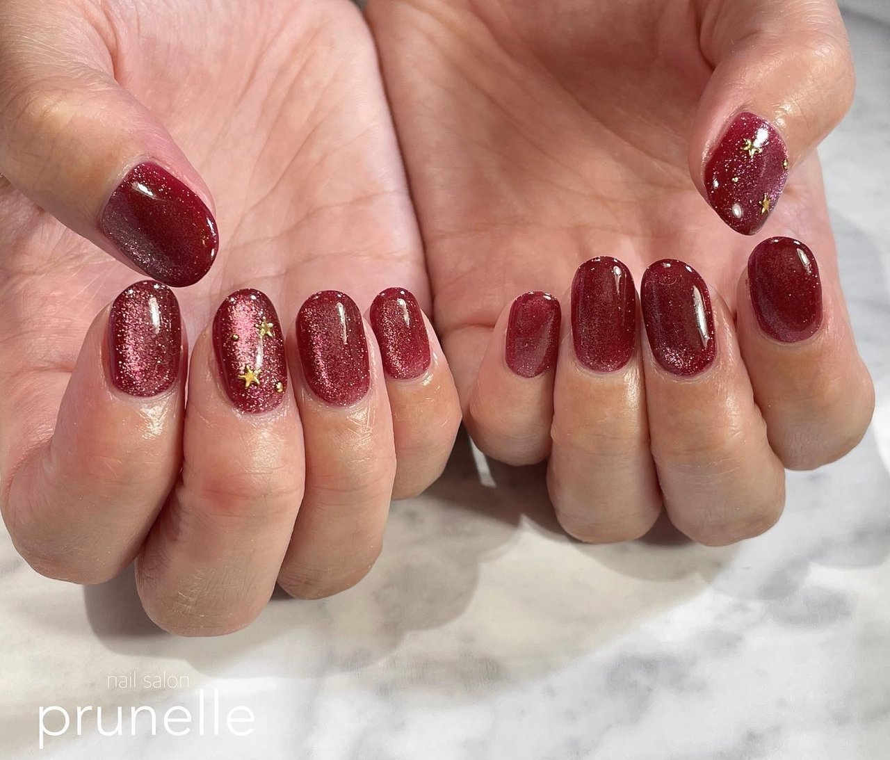 ボルドーネイル　マグネット　サイズオーダー　成人式ネイル　クリスマスネイル ボルドーネイル マグネット サイズオーダー 成人式ネイル クリスマス