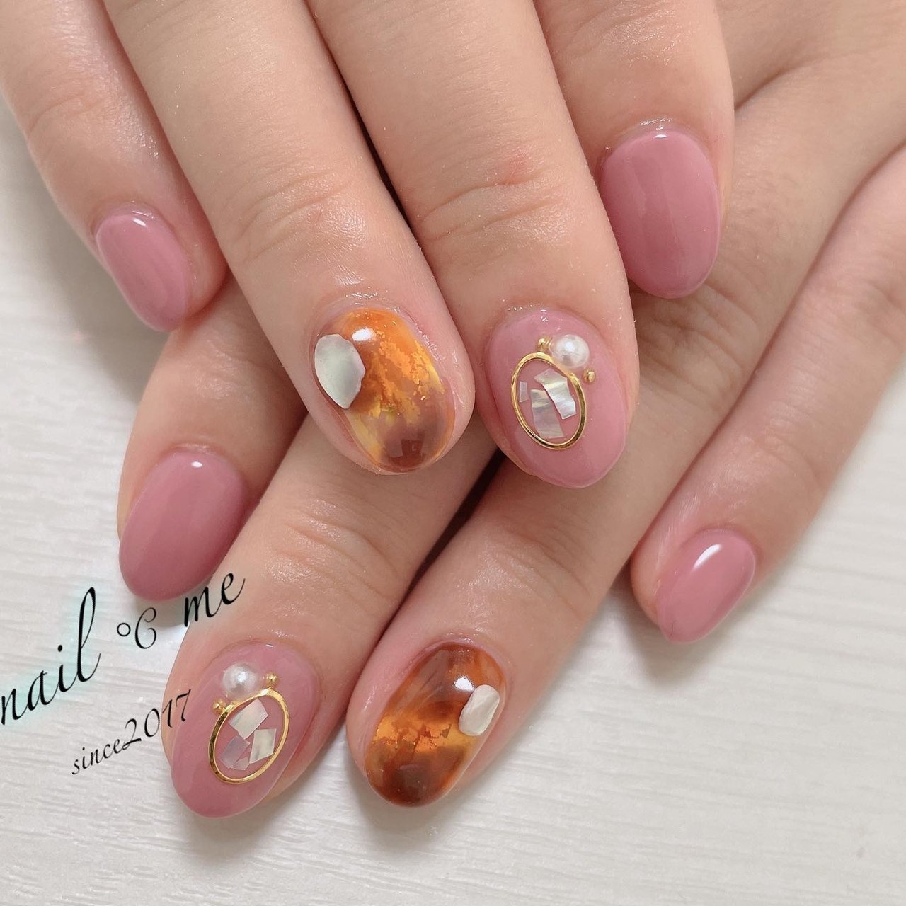 冬 べっ甲 ピンク Nail Me ネイルドミー のネイルデザイン No ネイルブック