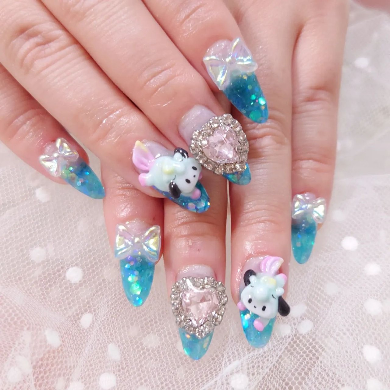 冬/ハンド/3D/ブルー/ジェルネイル - いろはねいる asakiのネイル