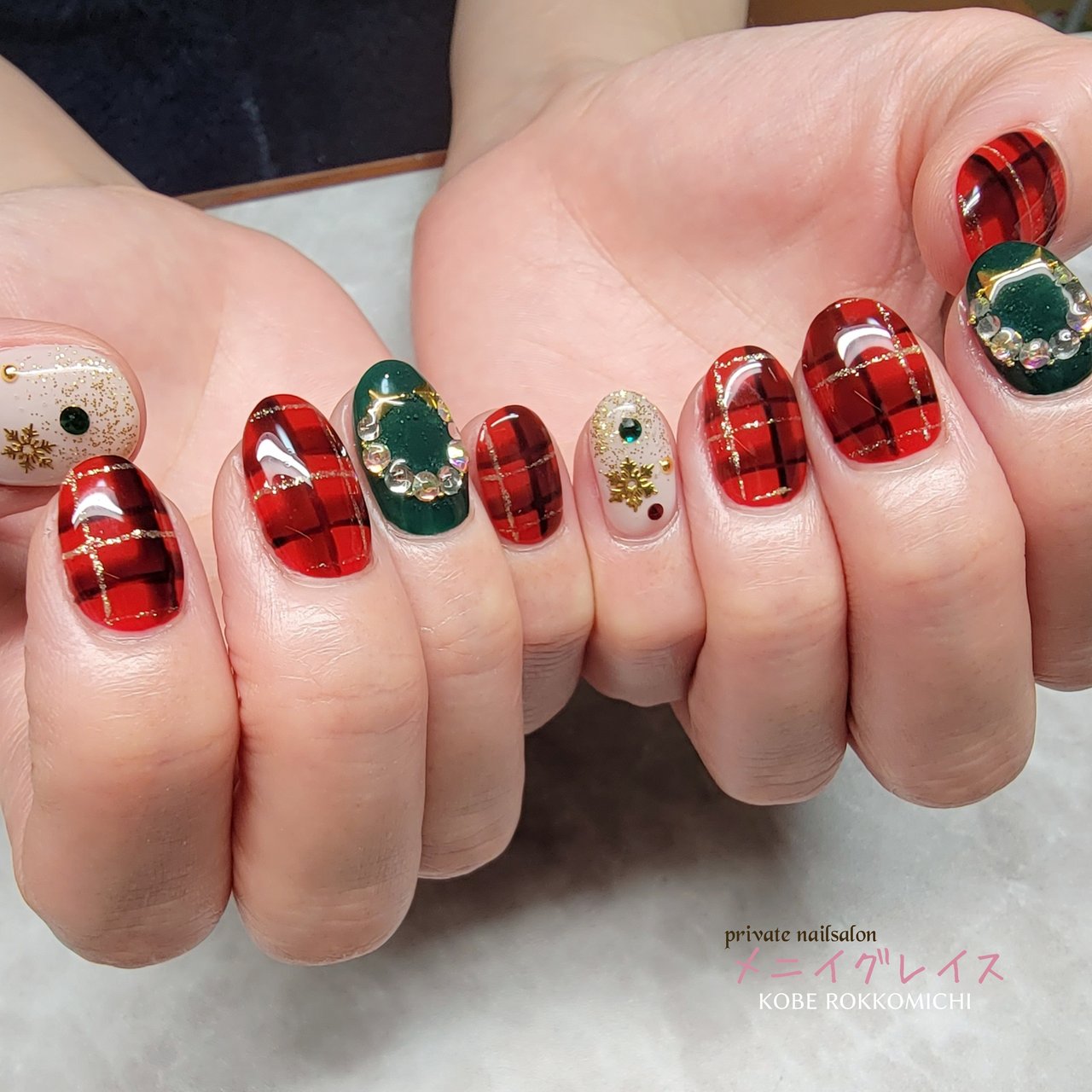 冬 クリスマス パーティー デート ハンド メニイグレイスのネイルデザイン No ネイルブック
