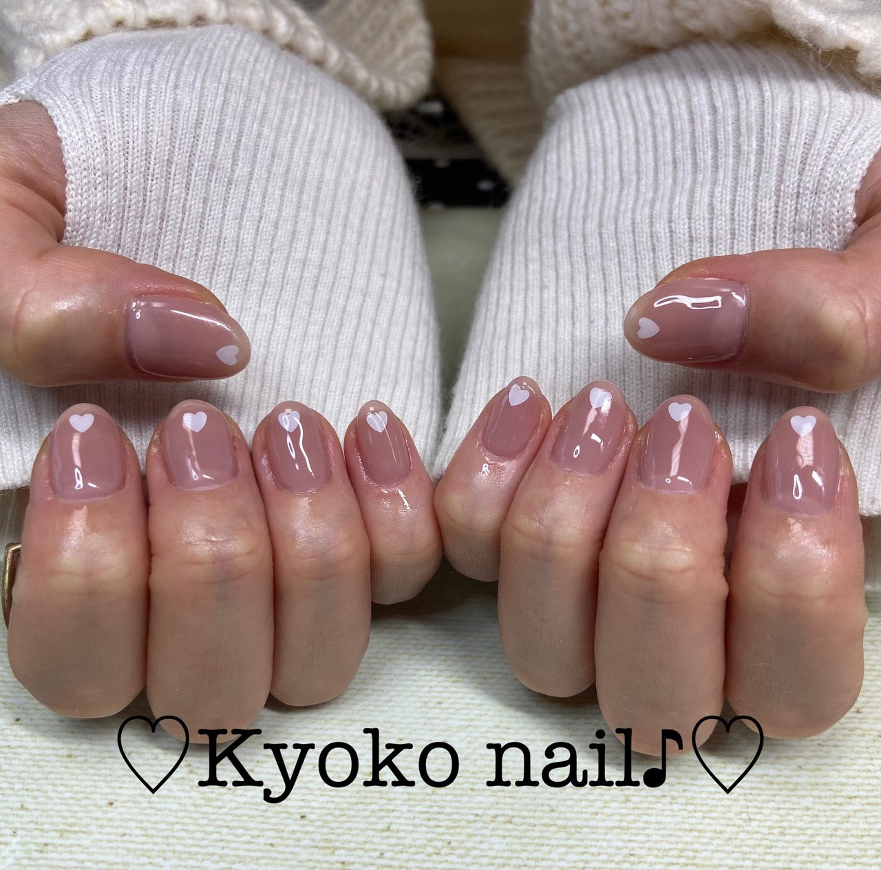 オールシーズン/オフィス/ハンド/ワンカラー/ハート - Kyoko nailの