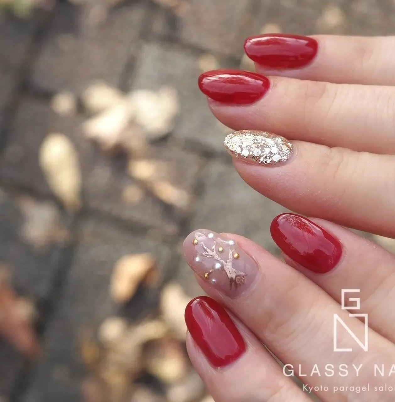 夏 お正月 クリスマス ハンド ホログラム Glassy Nailのネイルデザイン No ネイルブック