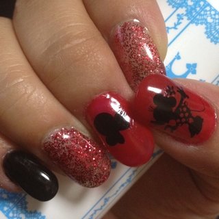 ネイルハンド ハンド/フレンチ/ワンカラー/マグネット/ブラック - 1218iの