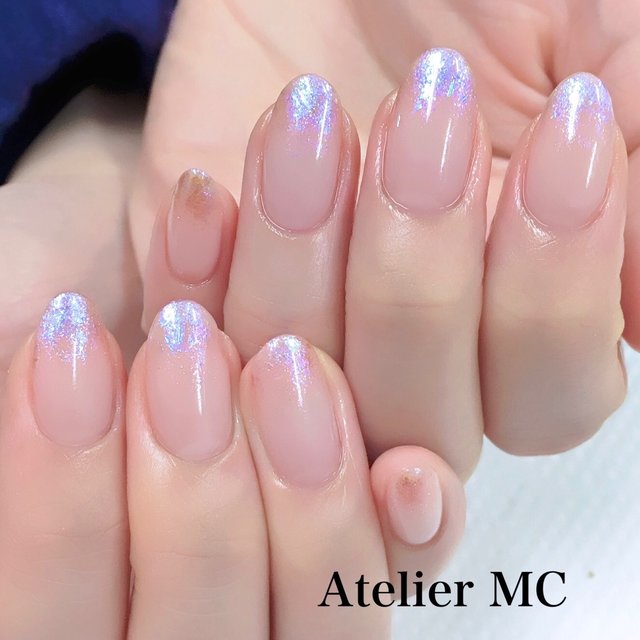 ネイルチップ 成人式 和柄 振袖 ニュアンス 水色 カラー変更 大人 花