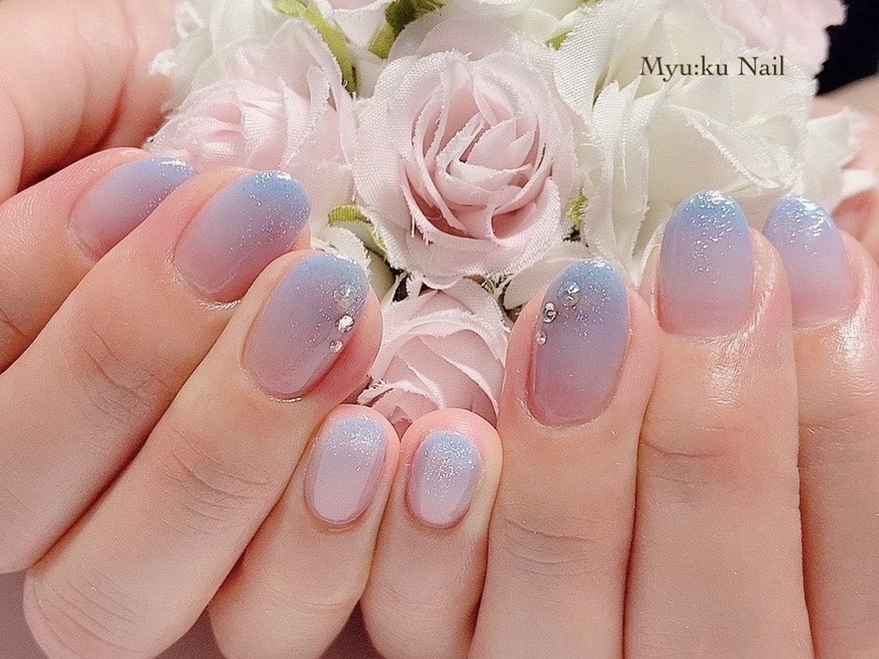 夏 ハンド グラデーション ブルー ジェルネイル Myu Ku Nailのネイルデザイン No ネイルブック