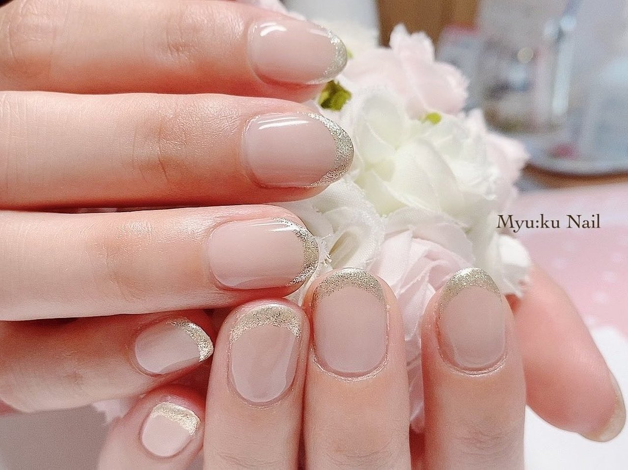 オフィス ハンド シンプル フレンチ ジェルネイル Myu Ku Nailのネイルデザイン No ネイルブック