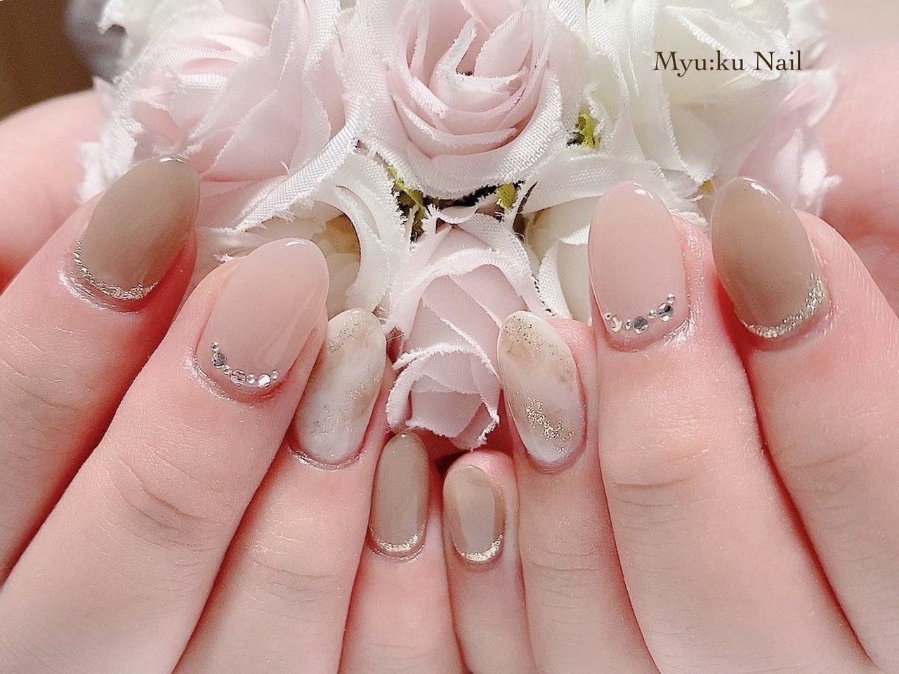 オフィス ハンド シンプル ワンカラー ベージュ Myu Ku Nailのネイルデザイン No ネイルブック