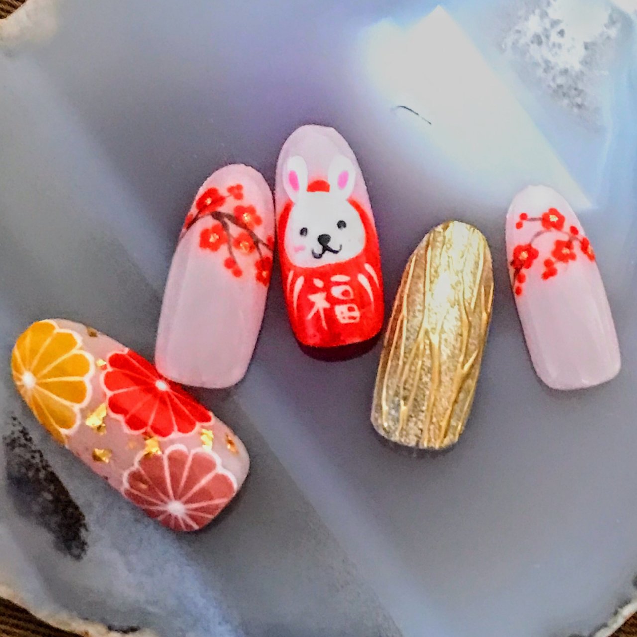 冬 お正月 ハンド 和柄 ミディアム Fairy Rのネイルデザイン No ネイルブック