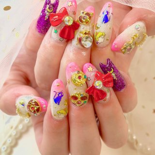 ハンド/ロング/ポイント/ピンク/スカルプチュア - あるちゆうのネイル