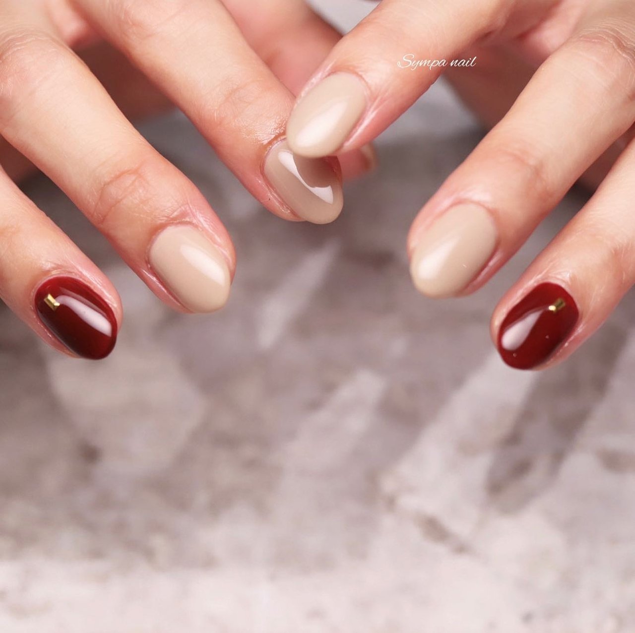 冬 シンプル ボルドー Sympa Nailのネイルデザイン No ネイルブック
