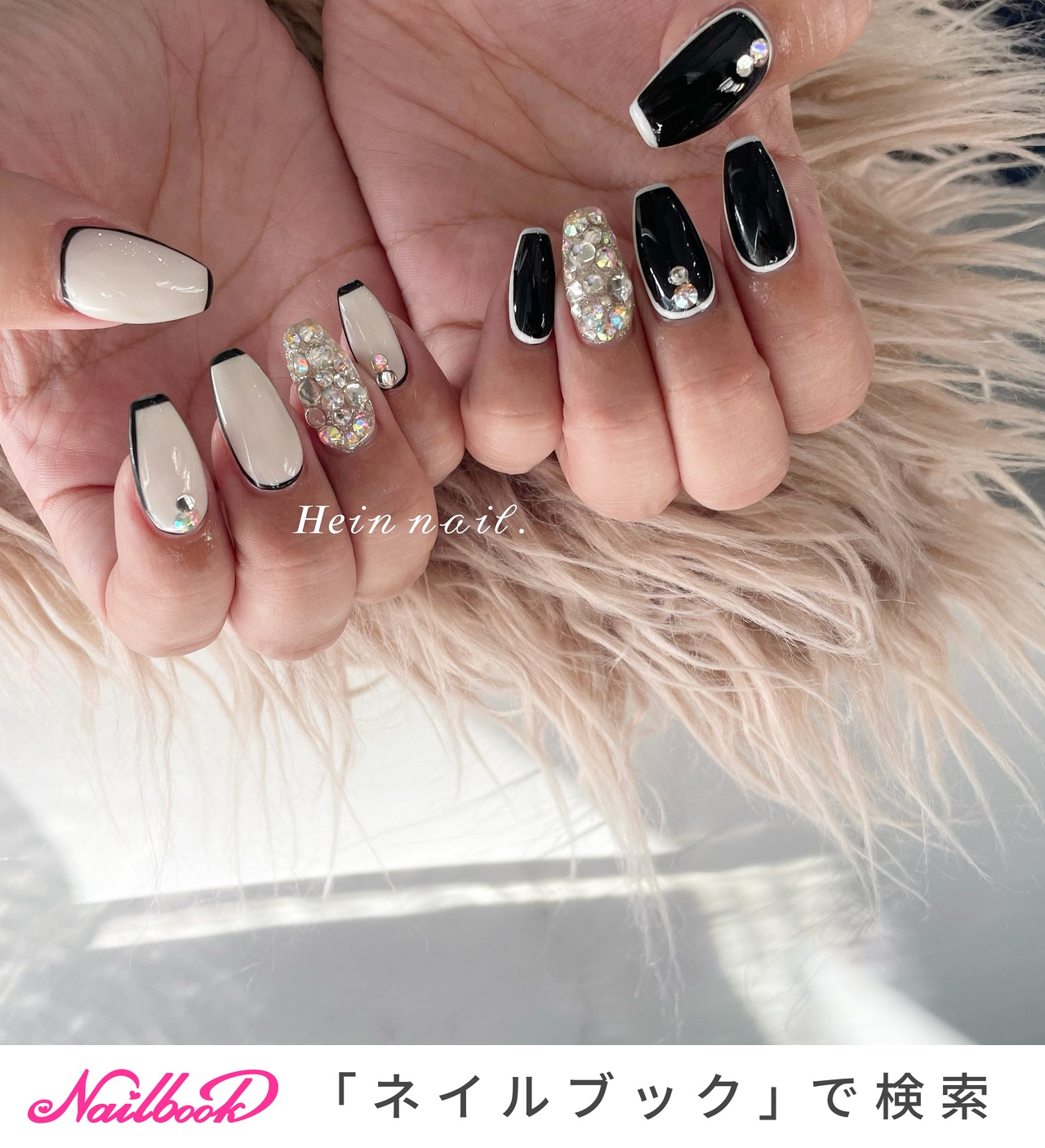 秋/冬/オールシーズン/ホワイト/ブラック - Hein nail.のネイル