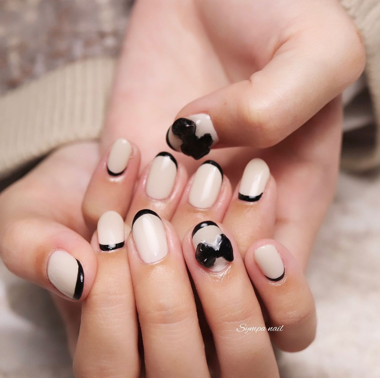 シンプル/フレンチ/リボン - Sympa nailのネイルデザイン[No.7762460 