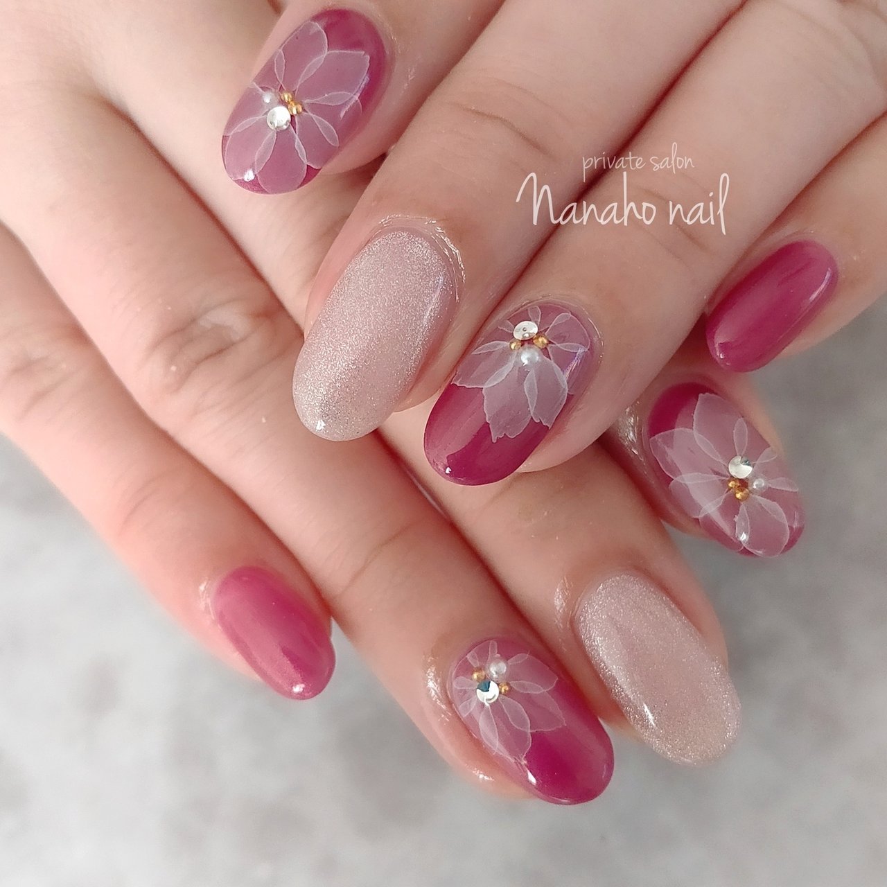 冬 クリスマス ハンド シンプル フラワー Nanaho Nail 大阪府八尾市 のネイルデザイン No ネイルブック