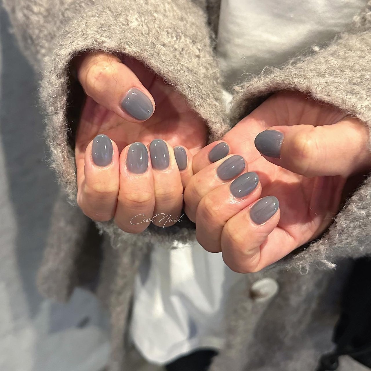 冬 シンプル ワンカラー ニュアンス ショート Cielnail のネイルデザイン No ネイルブック