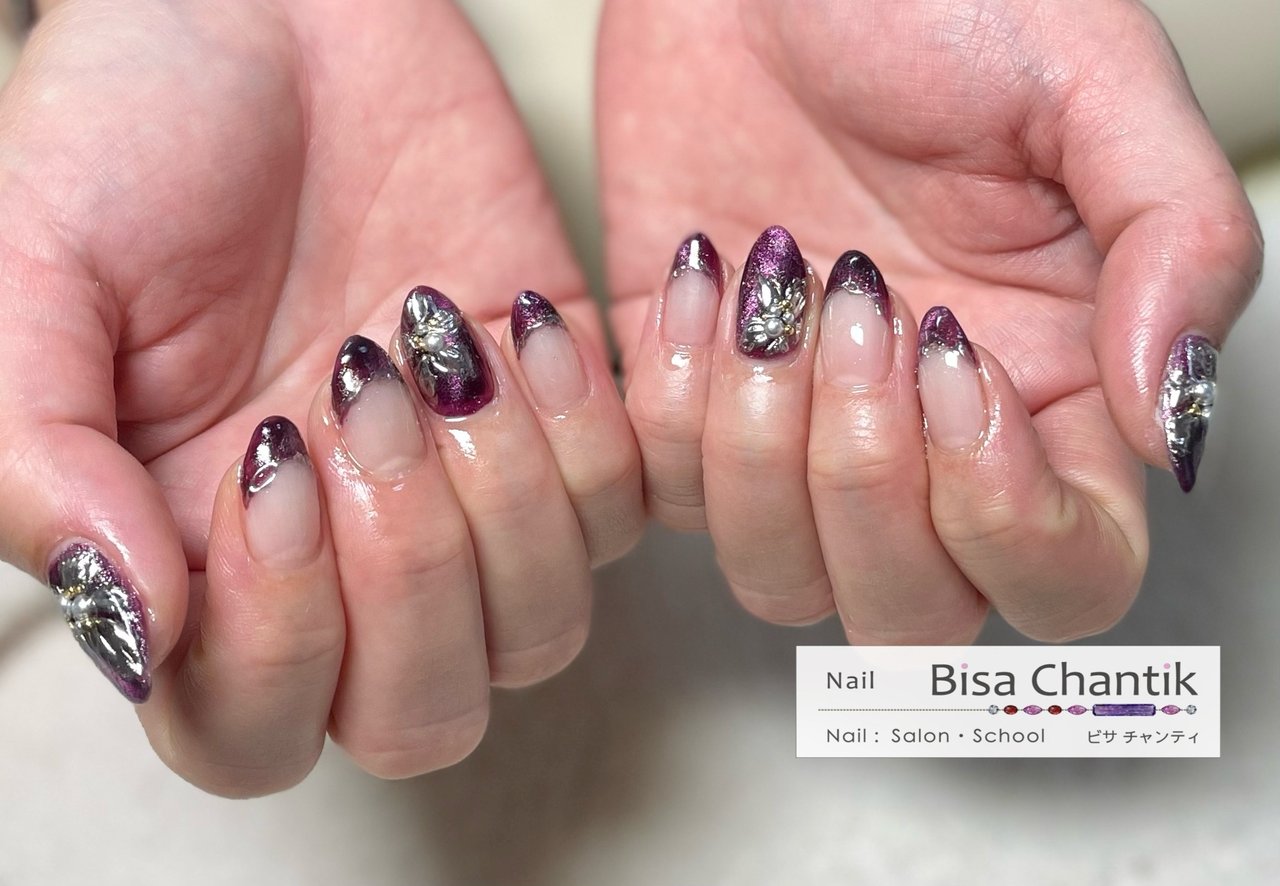 冬 クリスマス ハンド フラワー マグネット Bisa Chantik Naomiのネイルデザイン No ネイルブック