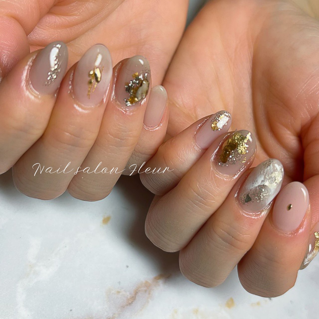 ハンド ホワイト ベージュ ピンク ジェルネイル Nail Fleur Maki Futsukiのネイルデザイン No ネイル ブック