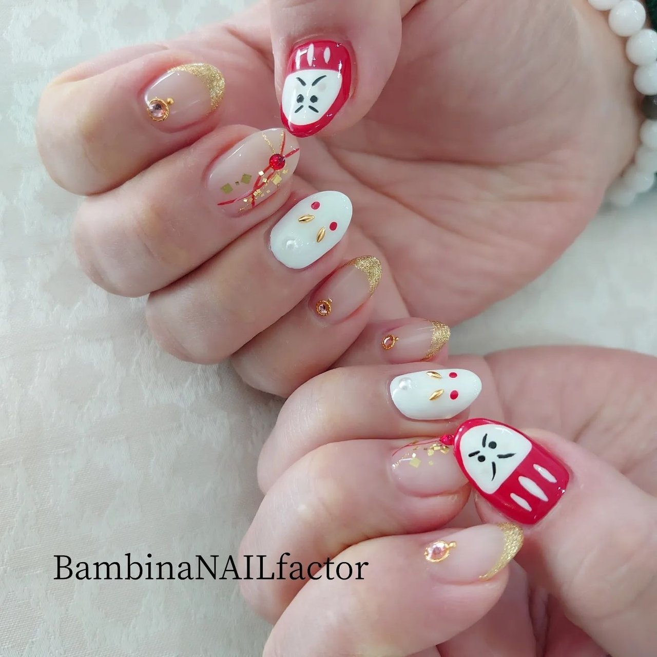 お正月 グラデーション ジェルネイル Bambinanailfactorkiyokoのネイルデザイン No ネイルブック