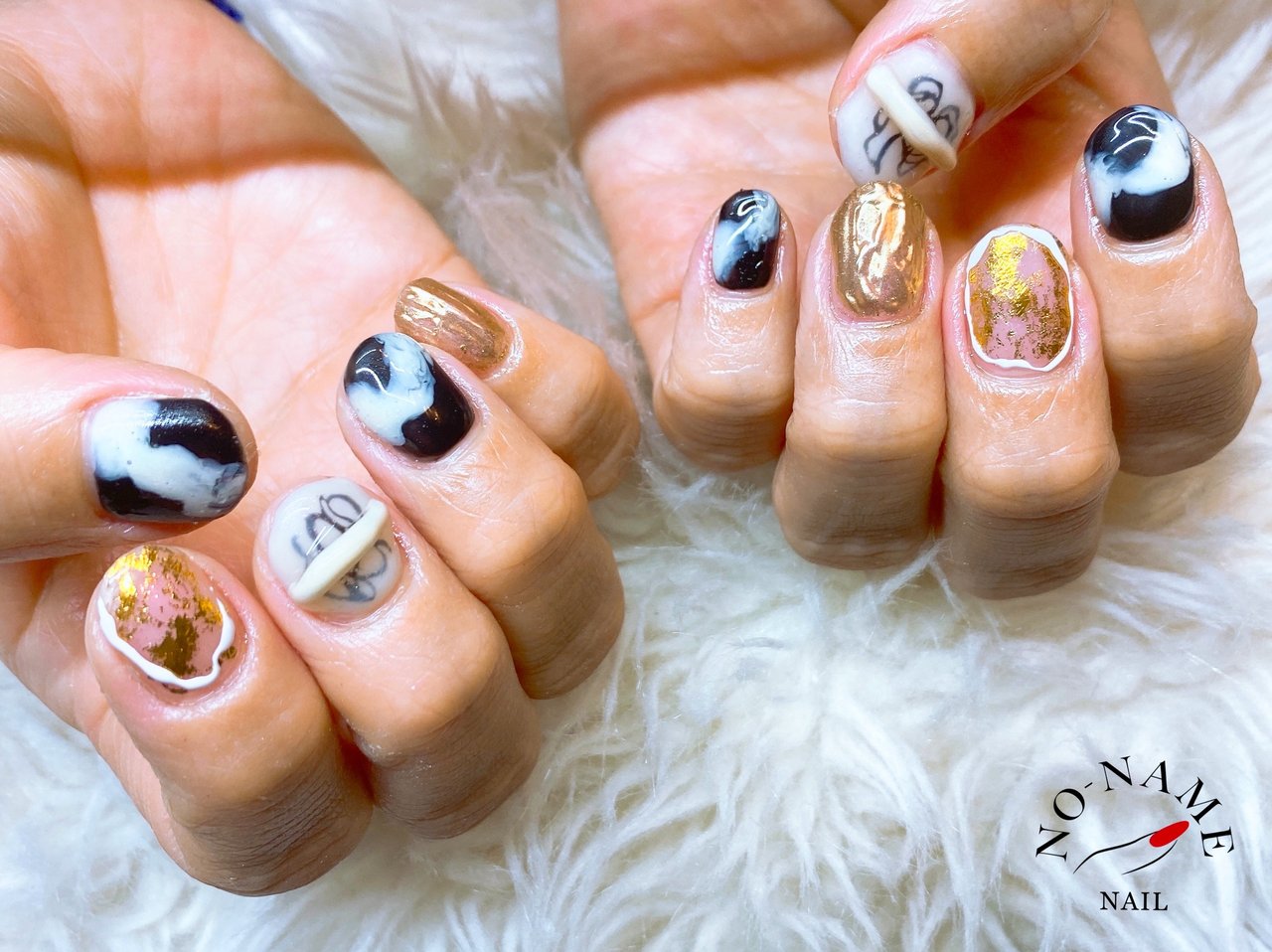 秋 冬 ハンド ホワイト ブラック Sonomiのネイルデザイン No ネイルブック