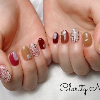 アートし放題持ち込みデザイン💅✨ 
#ジェルネイル#ネイル#nail#シンプル#持ち込みアート#天王寺#阿倍野#プライベートサロン#ネイルサロン#秋冬ネイル#秋ネイル#冬ネイル#水彩アート#アートし放題#定額デザイン#シンプル#ニュアンス#ニュアンスネイル#ちゅるんネイル#オフィスネイル#フィルイン一層残し#フィルイン#フットネイル#foot#hand#spring#summer#autumn#winter#privatesalon #秋 #冬 #オールシーズン #ハンド #ツイード #ニュアンス #ベージュ #ボルドー #ジェルネイル #お客様 #Clarity Nail #ネイルブック