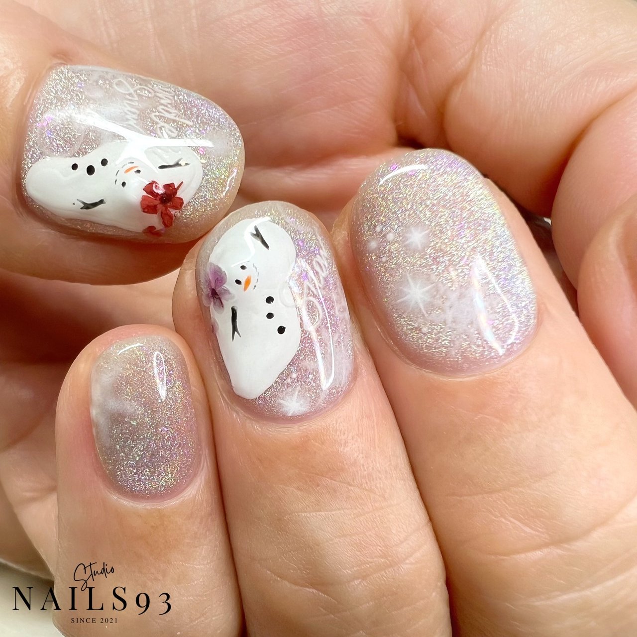 冬/お正月/クリスマス/ハンド/ラメ - KUMIKO.のネイルデザイン[No  