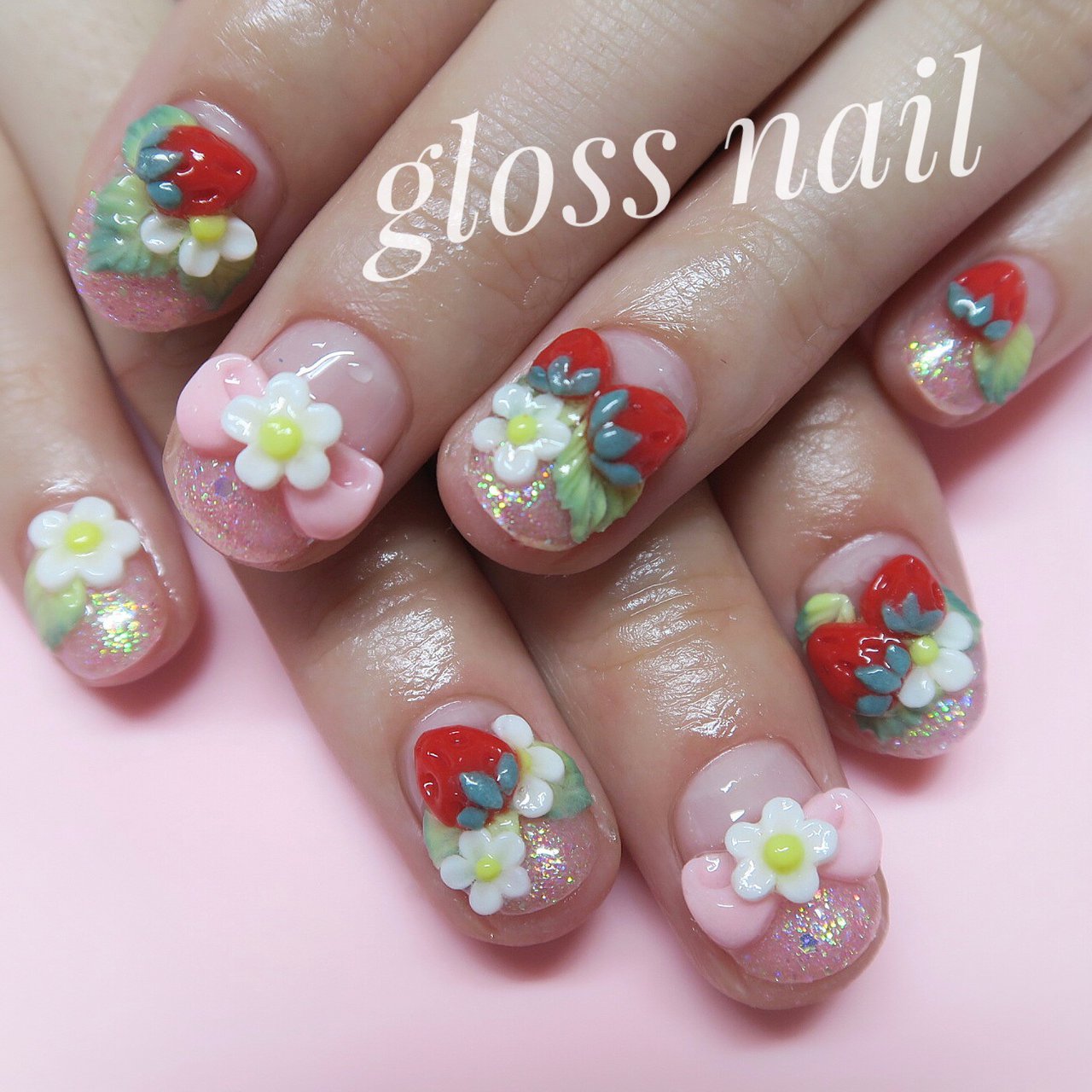 春/バレンタイン/女子会/ハンド/ラメ - glossnail_manaのネイル
