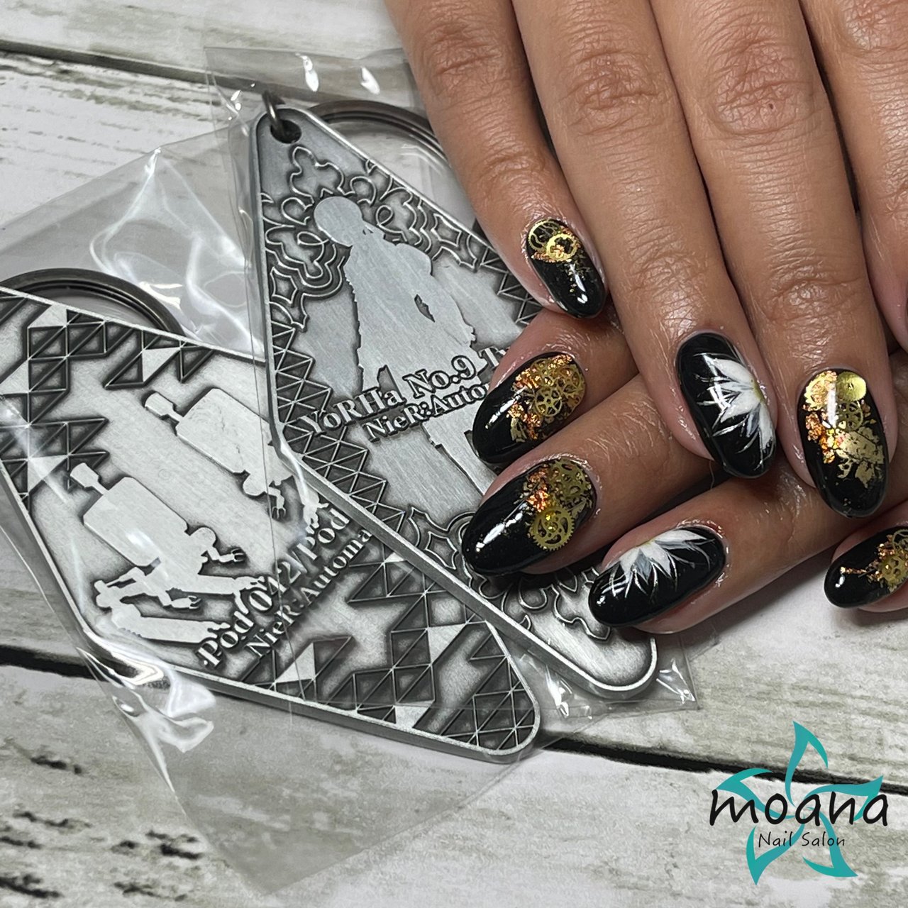 冬/ライブ/ハンド/ブラック/ジェルネイル - moanaのネイルデザイン[No