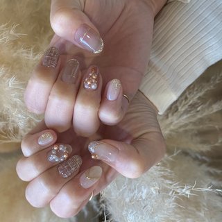 ハンド フラワー エスニック ボタニカル グリーン Muu Nailのネイルデザイン No ネイルブック