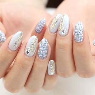 人気順｜ツイード/#ブルーツイードのネイルデザイン｜ネイルブック