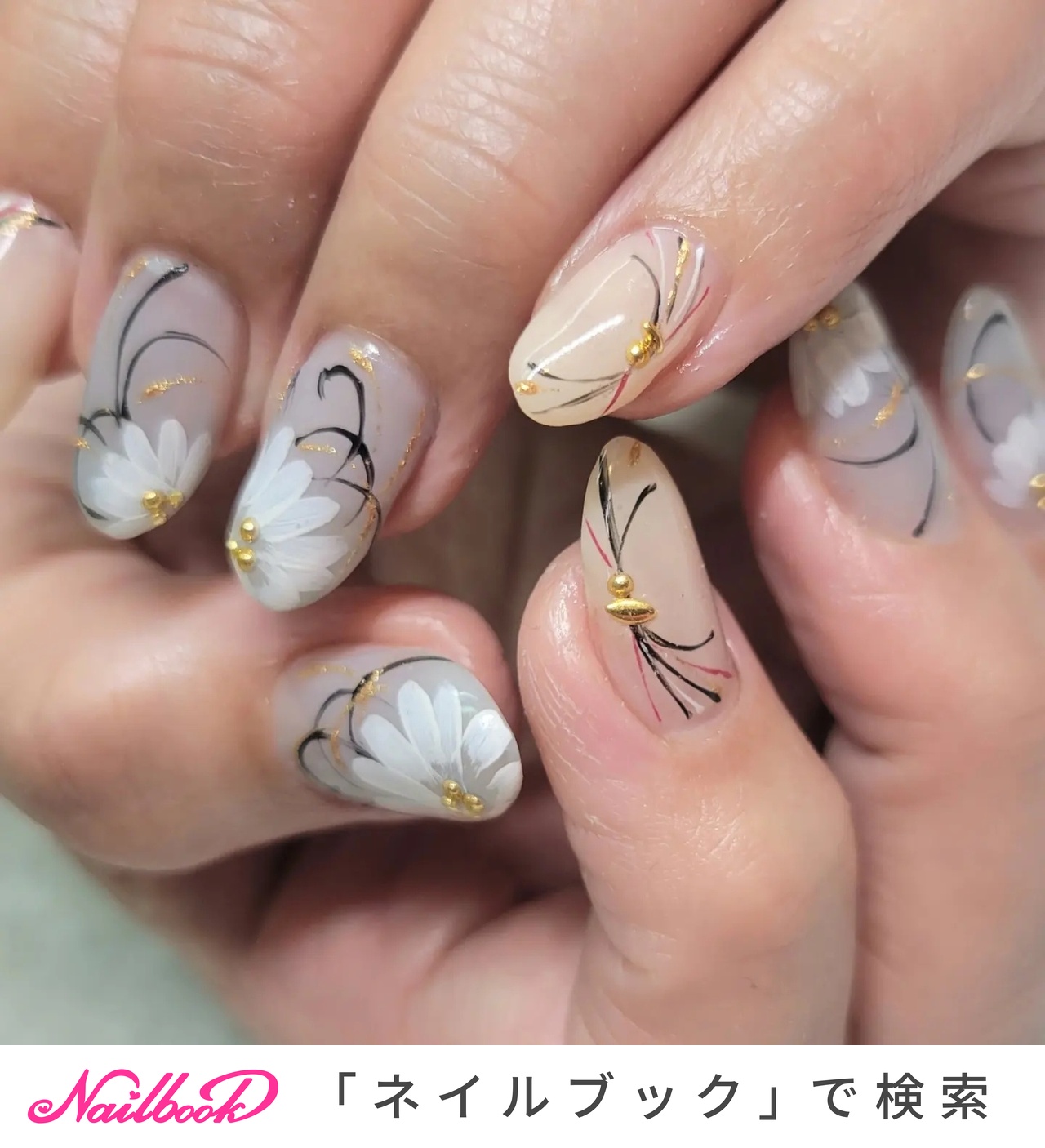 冬/オールシーズン/お正月/ハンド/フラワー - Nail Salon Calypso2のネイルデザイン[No.7787120]｜ネイルブック