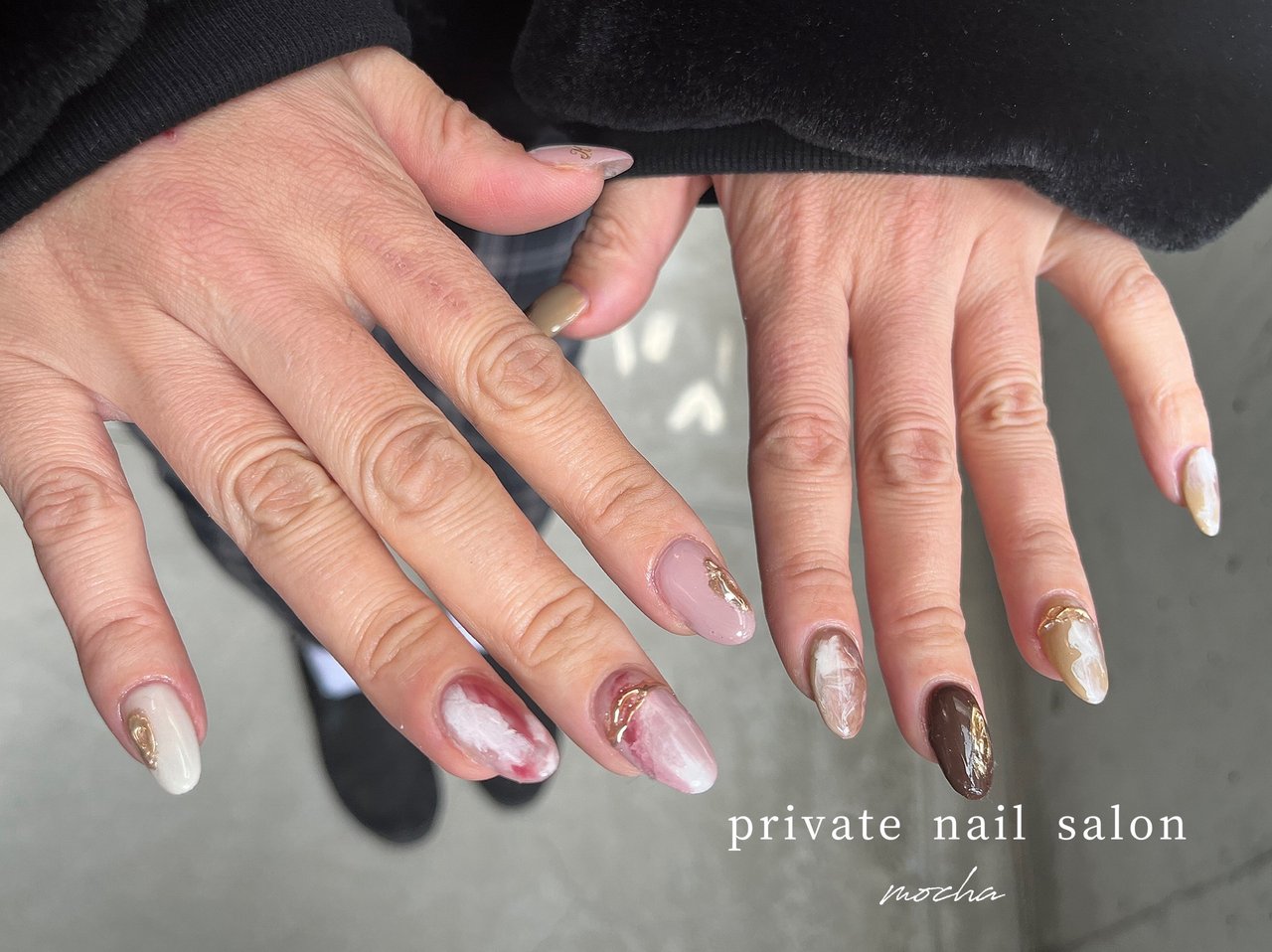 オールシーズン ハンド ニュアンス ミラー ミディアム みーのネイルデザイン No ネイルブック