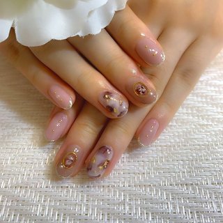 べっ甲 グレージュのネイルデザイン ネイルブック