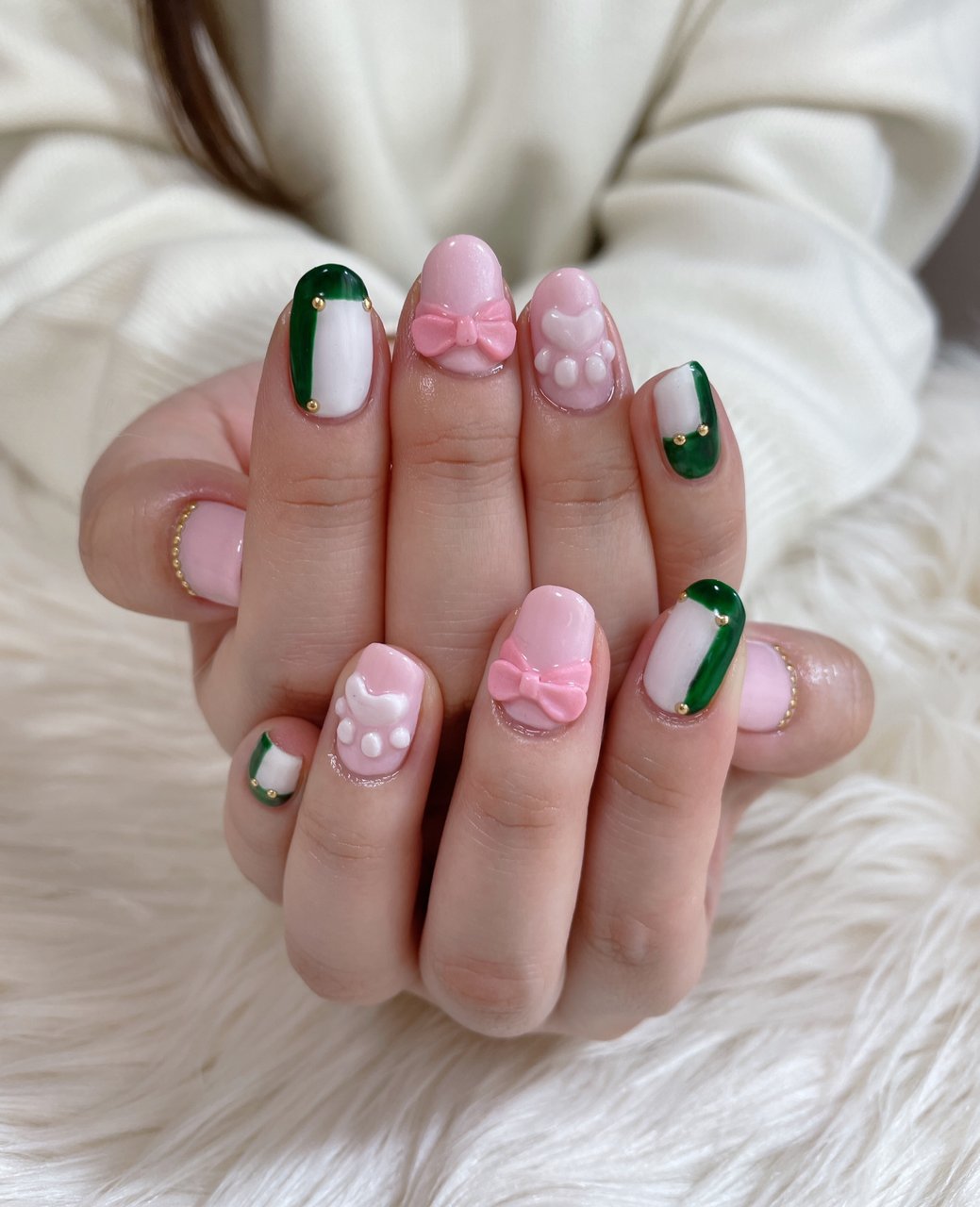 ライブ ハンド 3d リボン ミディアム さいたま市プライベートサロンc Nailのネイルデザイン No ネイルブック