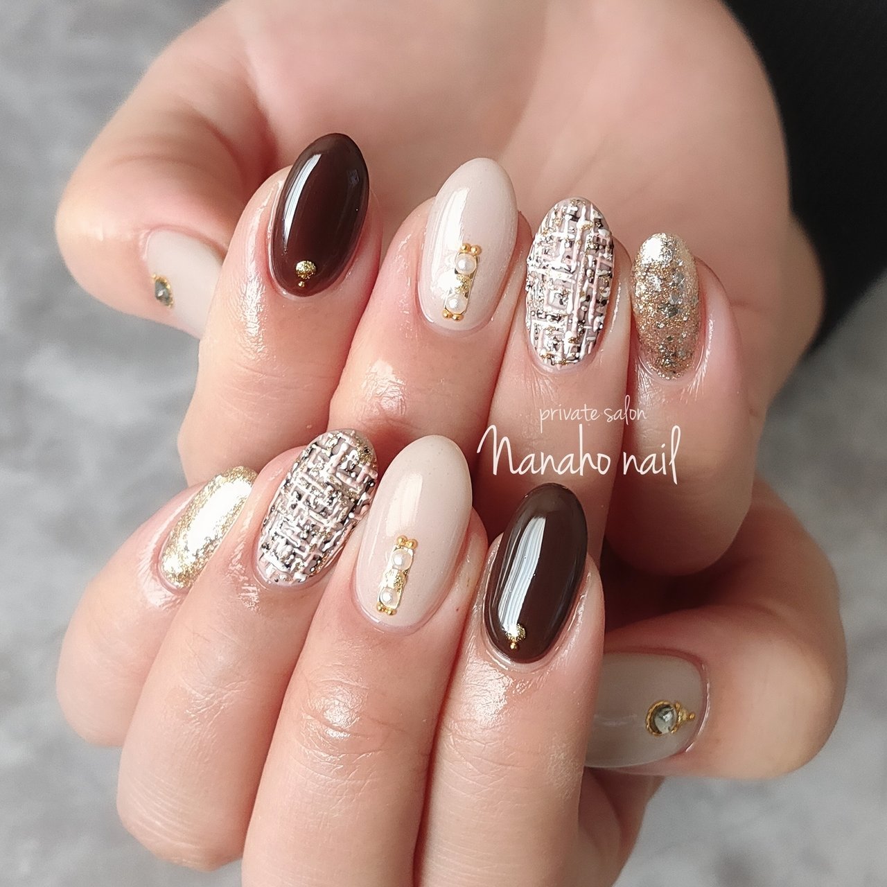 オーダーネイルチップ No.114 秋冬 暖色系 大人 上品デザイン オーダーネイルチップ No.114 秋冬 暖色系 大人 上品デザイン オーダー