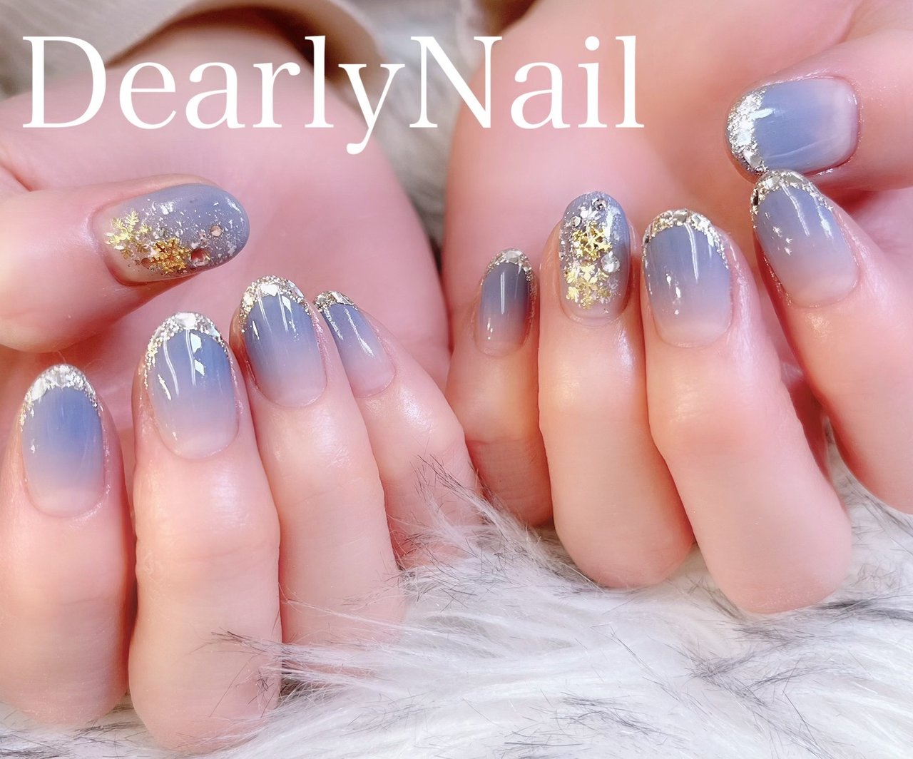 冬/オールシーズン/お正月/グラデーション/ラメ - DearlyNailのネイル