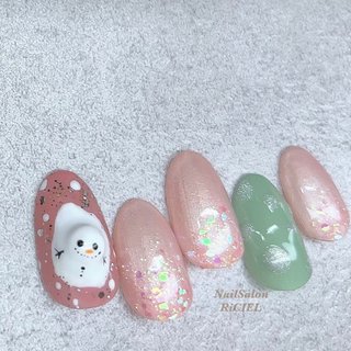 人気順｜ピンク/雪だるまネイルのネイルデザイン｜ネイルブック