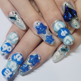 ハート/水色のネイルデザイン(180ページ目)｜ネイルブック 