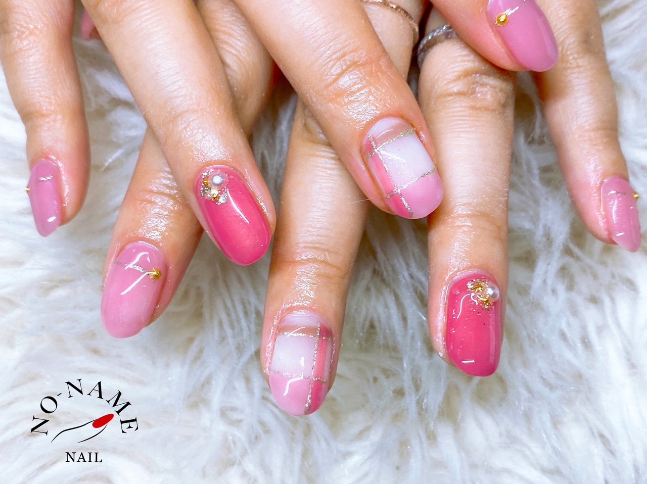 ハンド チェック ピンク ジェルネイル お客様 Sonomiのネイルデザイン No ネイルブック