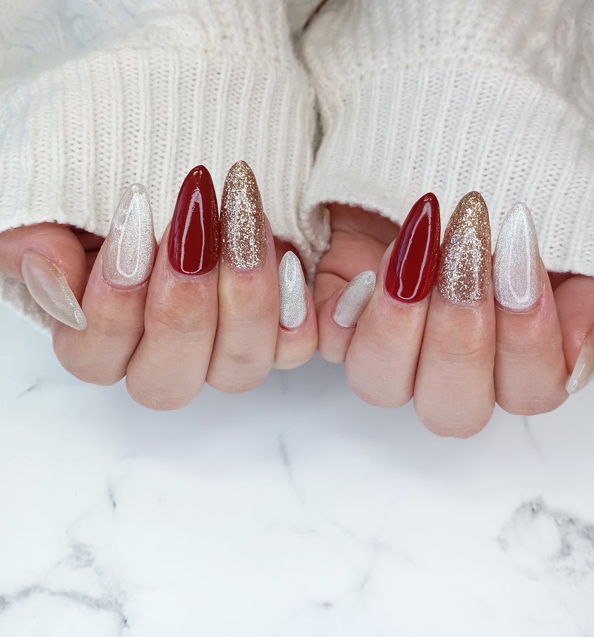 冬 クリスマス パーティー デート ハンド ℳ のネイルデザイン No ネイルブック