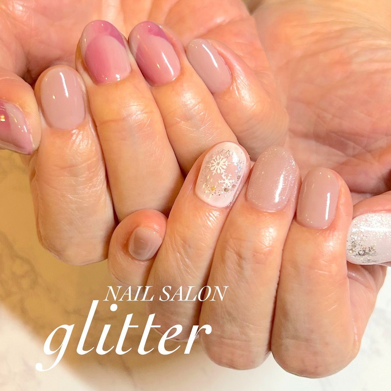 冬 オフィス デート 女子会 ハンド 京都nail Salon Glitterのネイルデザイン No ネイルブック