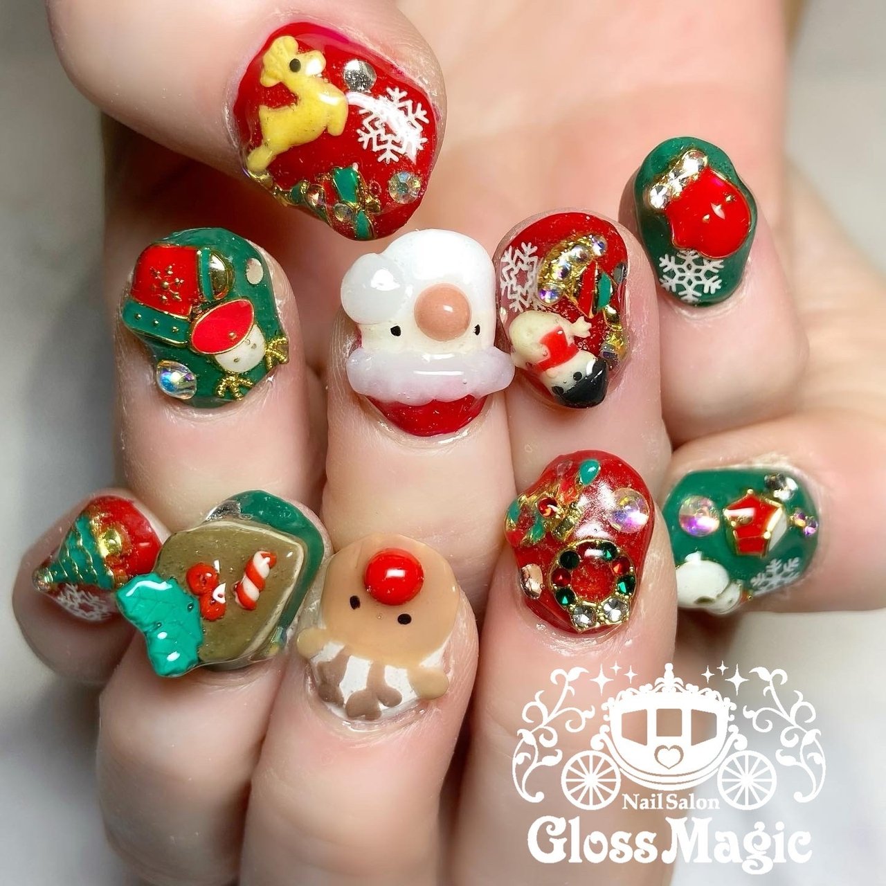 クリスマス 3Dパーツ クリスマスネイル 3Dネイル