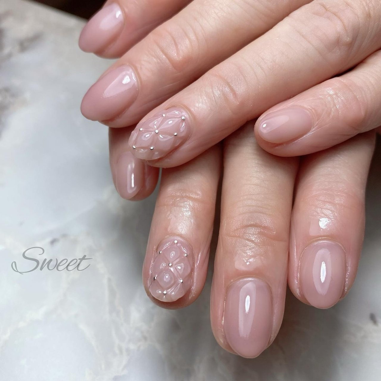オフィス シンプル ニュアンス キルティング Nailsalon Sweet Yokoのネイルデザイン No ネイルブック