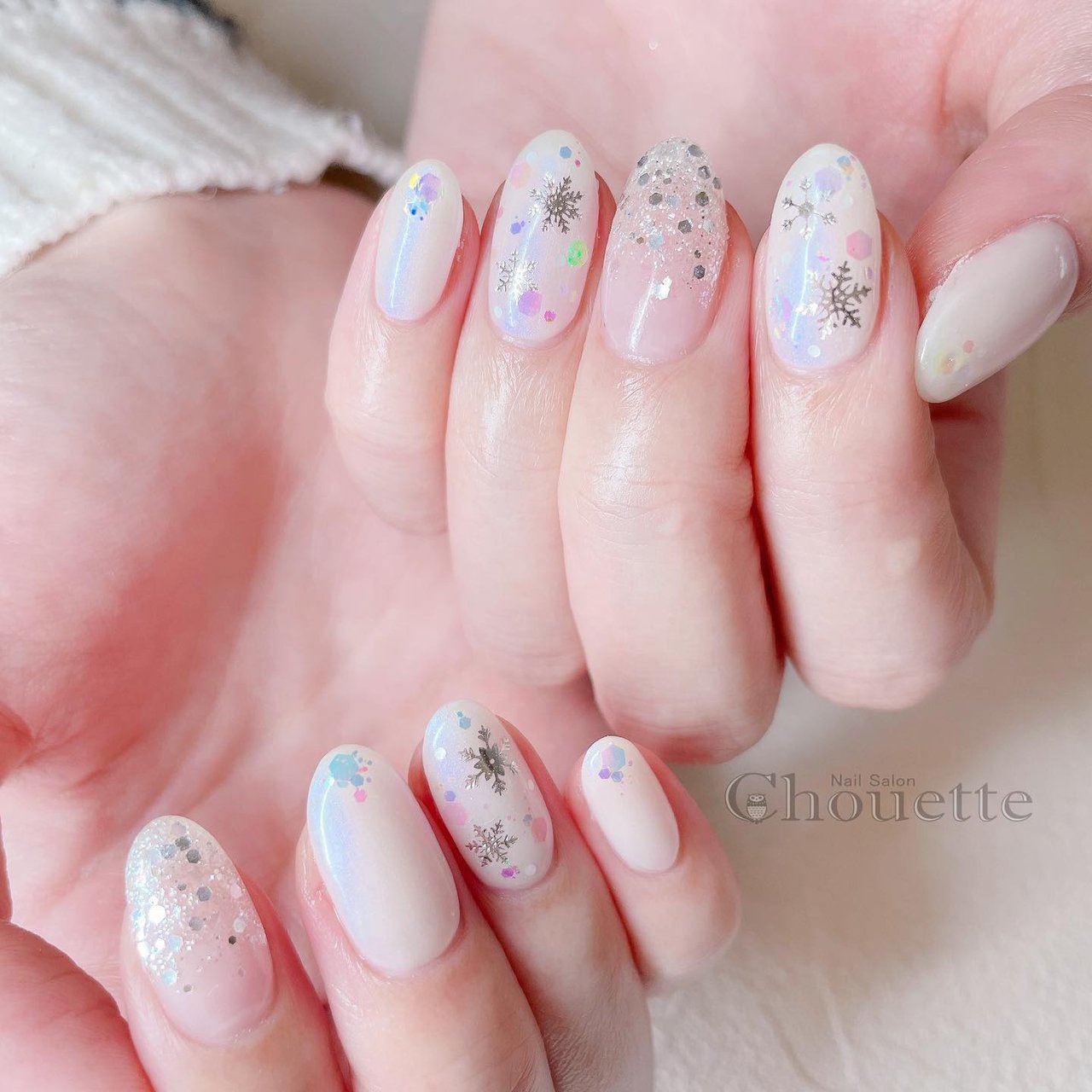 秋/冬/シンプル/雪の結晶/ジェルネイル - yuko_nail_chouetteのネイル