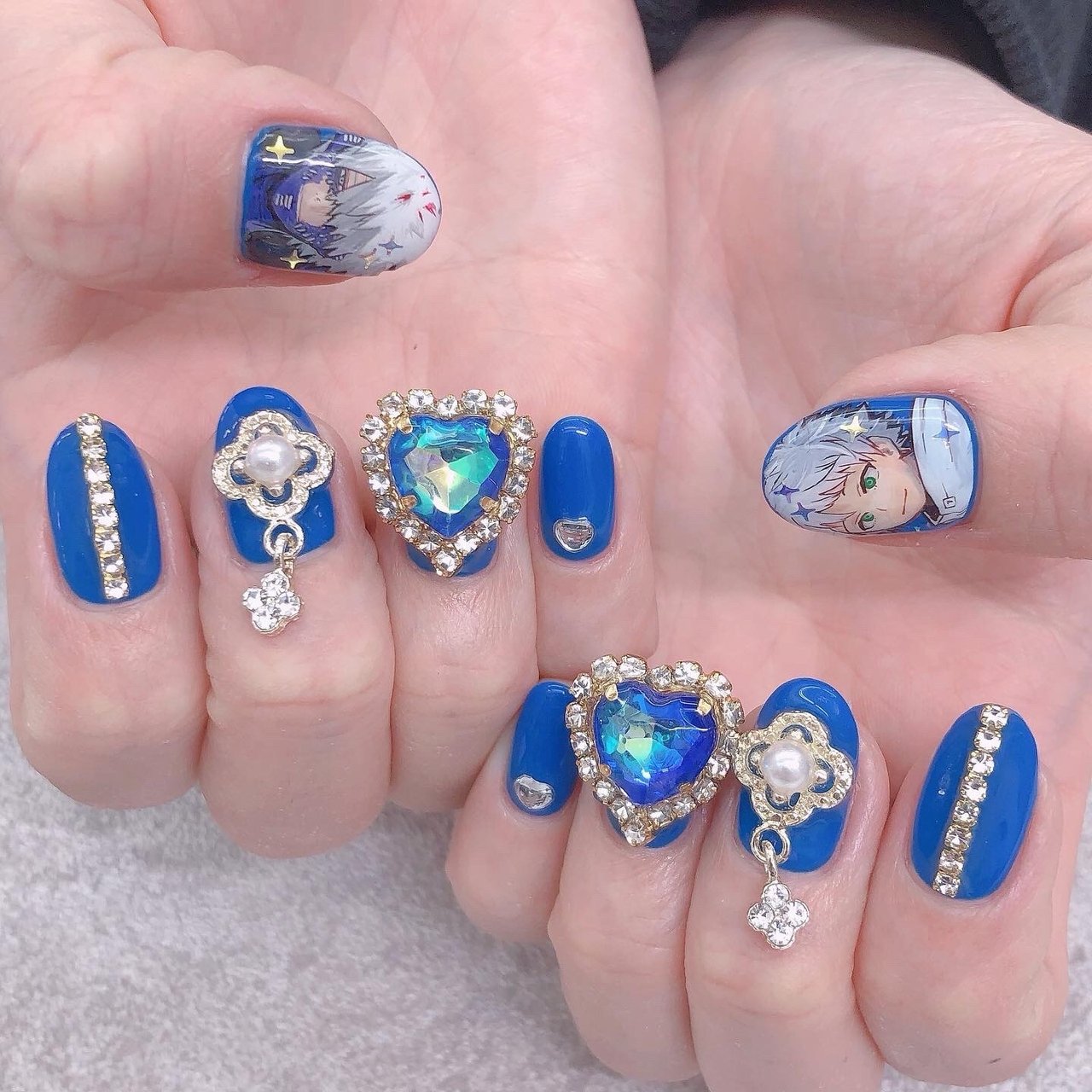 痛ネイル/ブルー/ジェルネイル - NAILSALON 710-ﾅﾅｲﾁｾﾞﾛ-のネイル