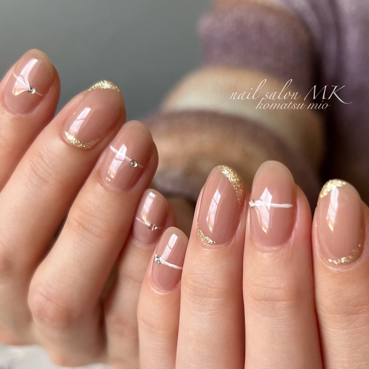 ネイルチップニュアンスネイルフレンチネイルワンカラーベージュ上品