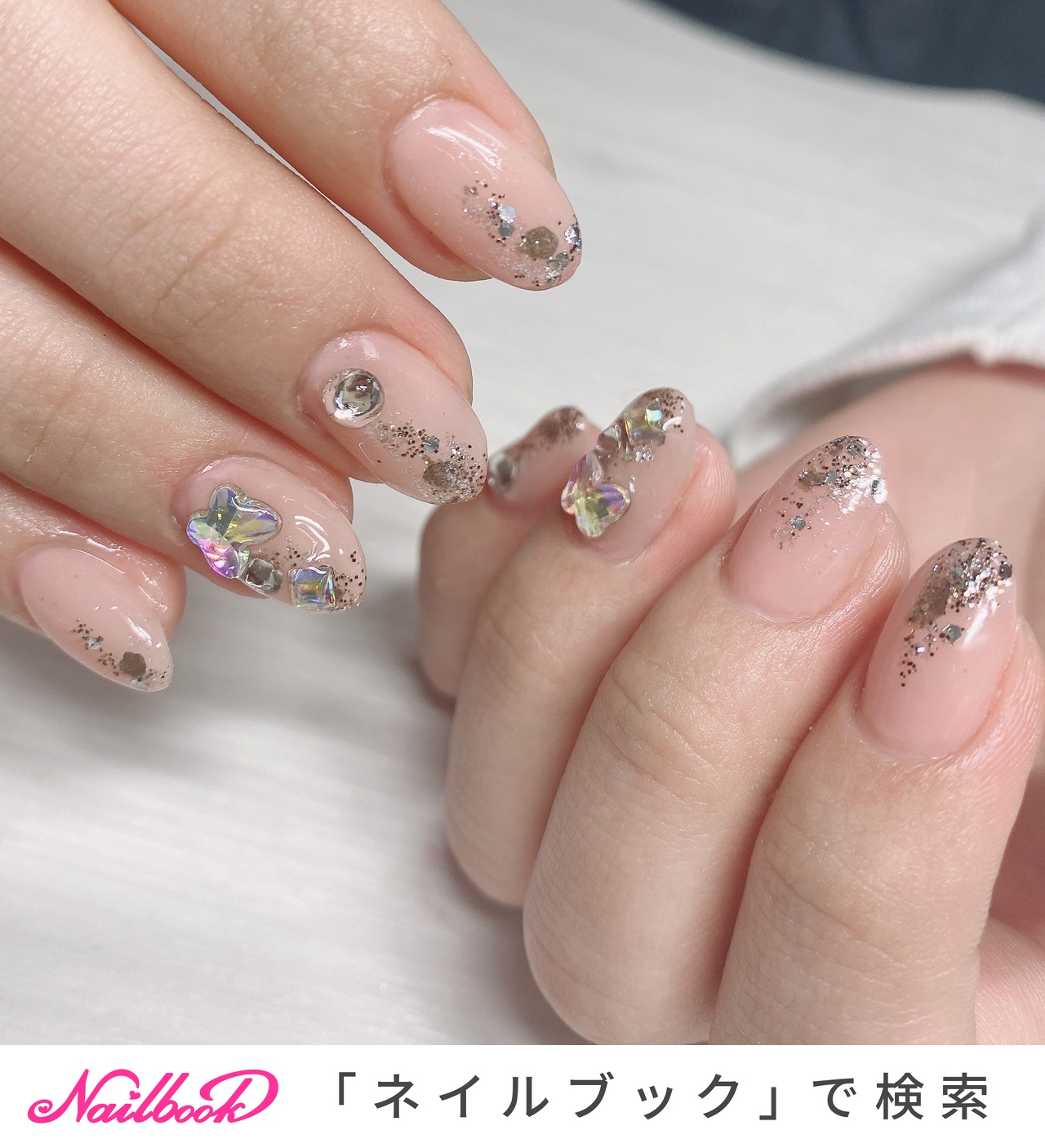 オフィス ピンク シルバーのネイルデザイン ネイルブック