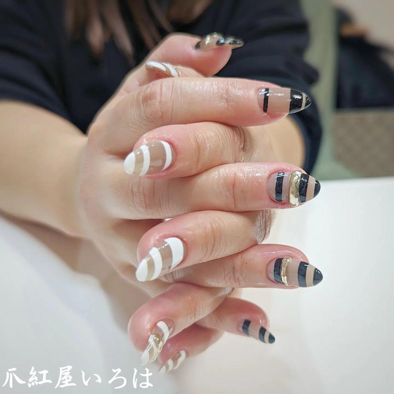 ボーダー/ジェルネイル/ネイルチップ - いろはのネイルデザイン[No